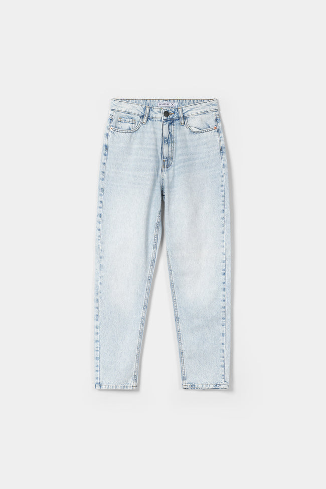Women Ice Wash Mom Fit Jeans Hover Image