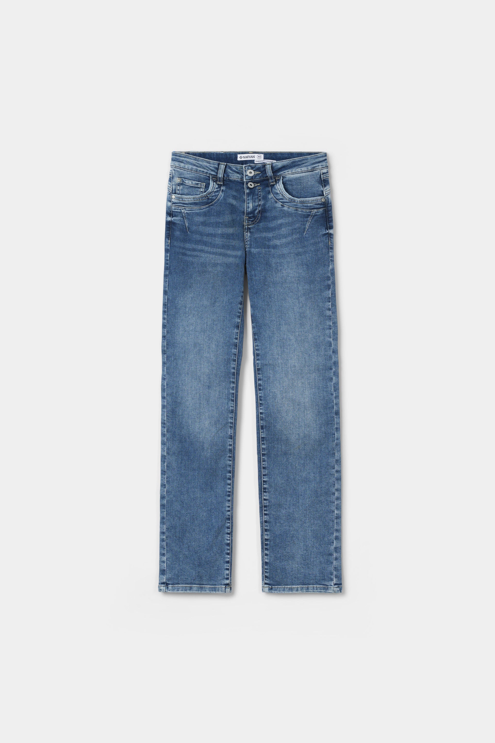 Women Mid Blue Stright Jeans