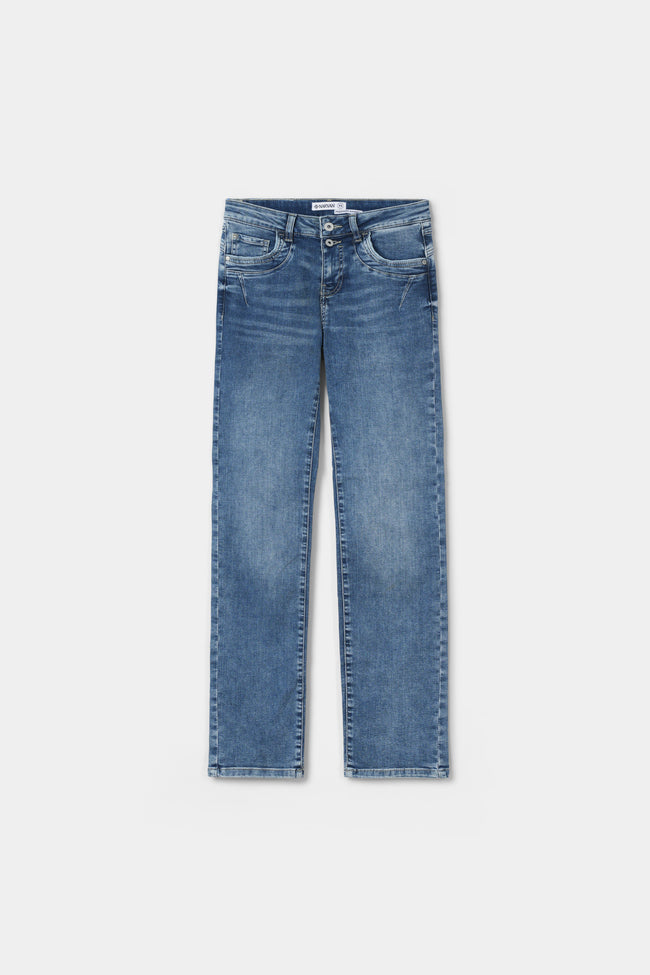 Women Mid Blue Stright Jeans Hover Image
