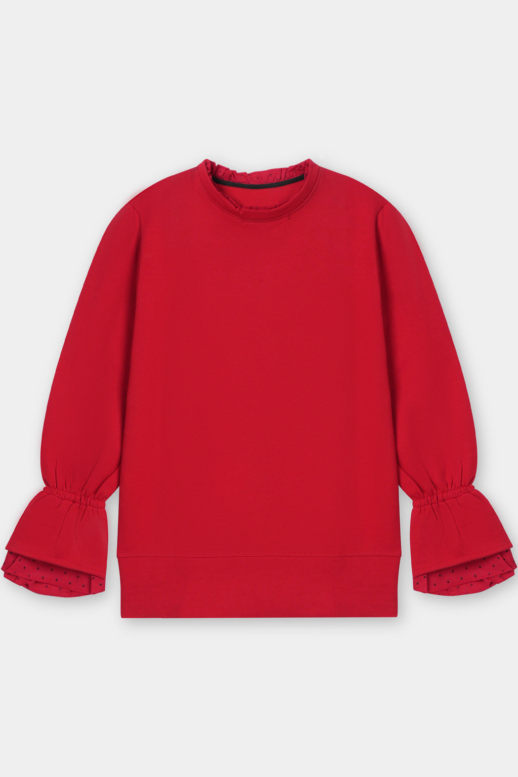 Ruffle-Sleeve Sweatshirt