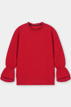 Ruffle-Sleeve Sweatshirt