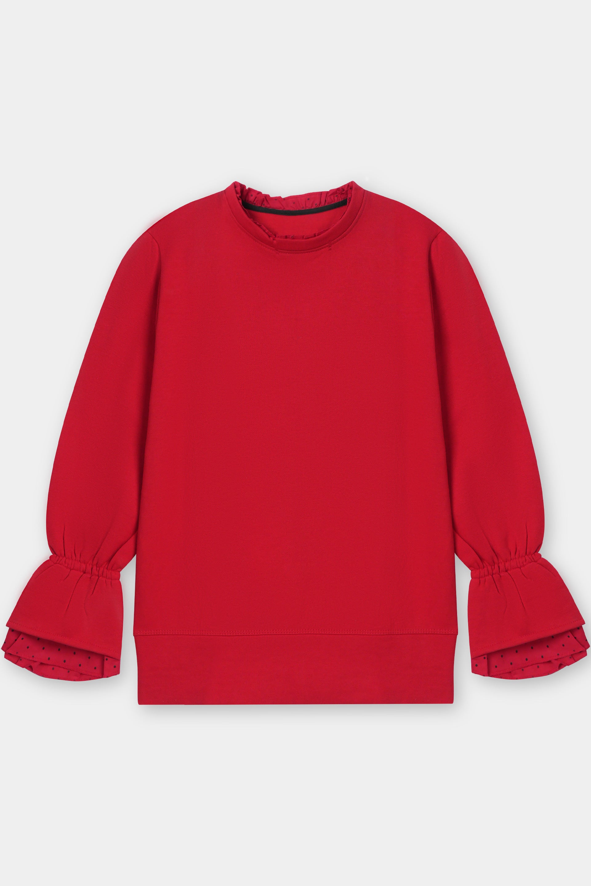 Ruffle-Sleeve Sweatshirt