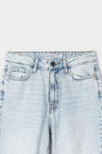 Women Ice Wash Mom Fit Jeans