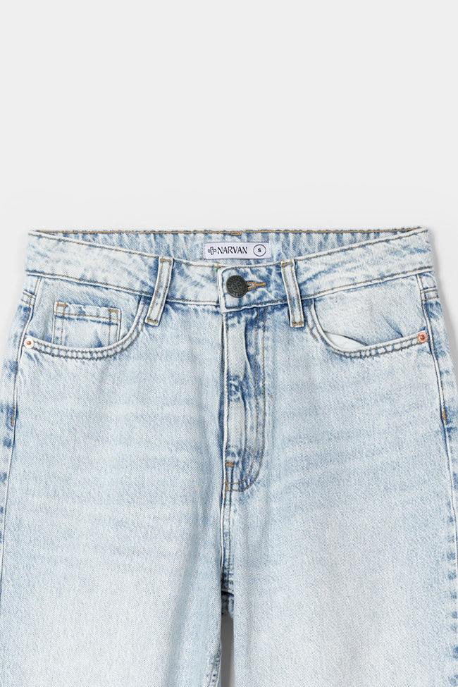 Women Ice Wash Mom Fit Jeans Main Image