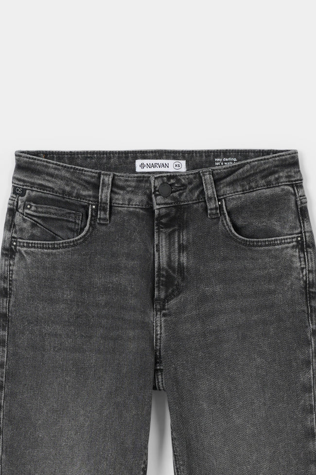 Women Dark Grey Stright Fit Jeans Main Image