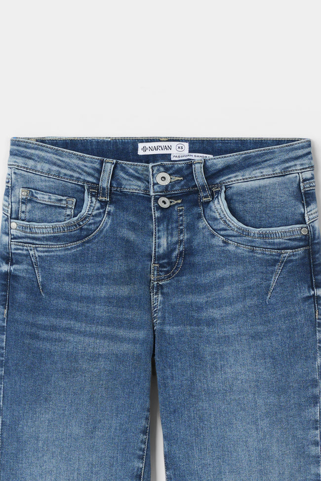 Women Mid Blue Stright Jeans Main Image