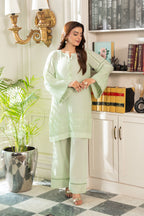 2PC-Green Bow Embroidered