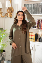 2PC-Olive Button Down