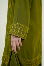 3PC-Olive Embroidered