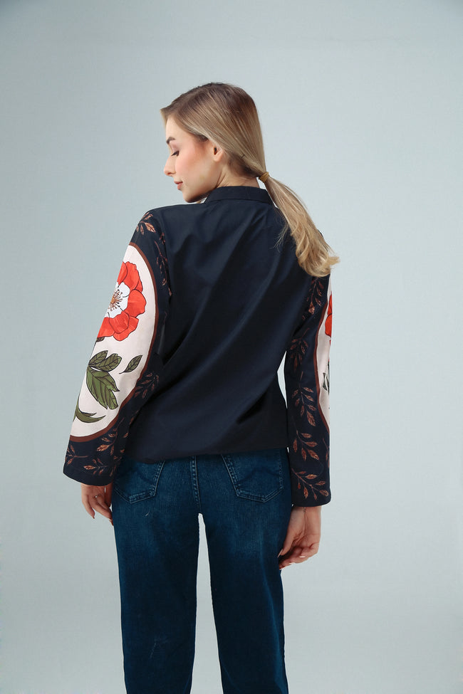 Floral Sleeve Print Shirt Main Image