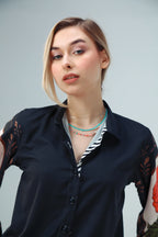 Floral Sleeve Print Shirt