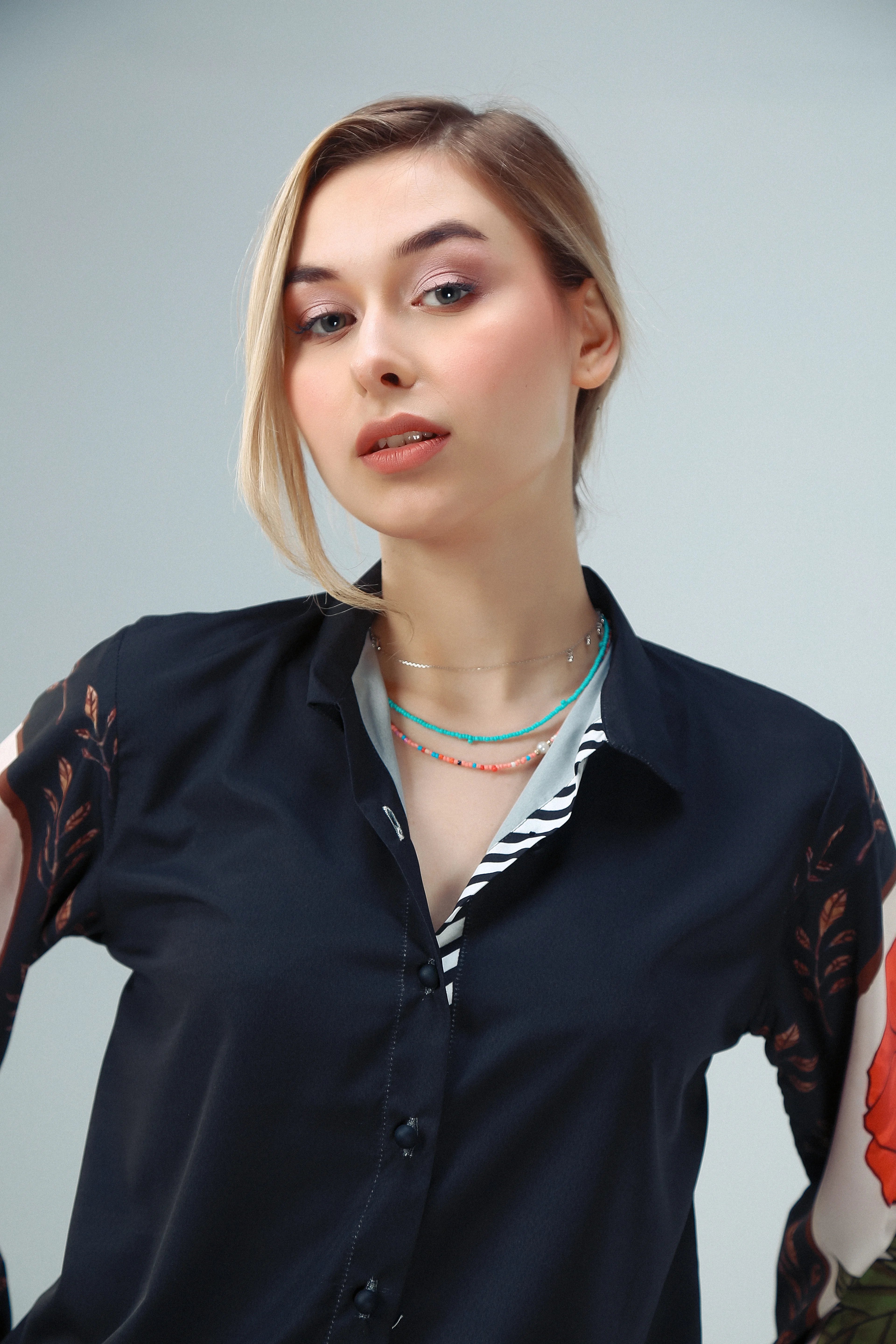 Floral Sleeve Print Shirt