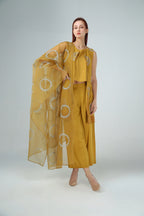 3PC-Golden Mustard Embroidered