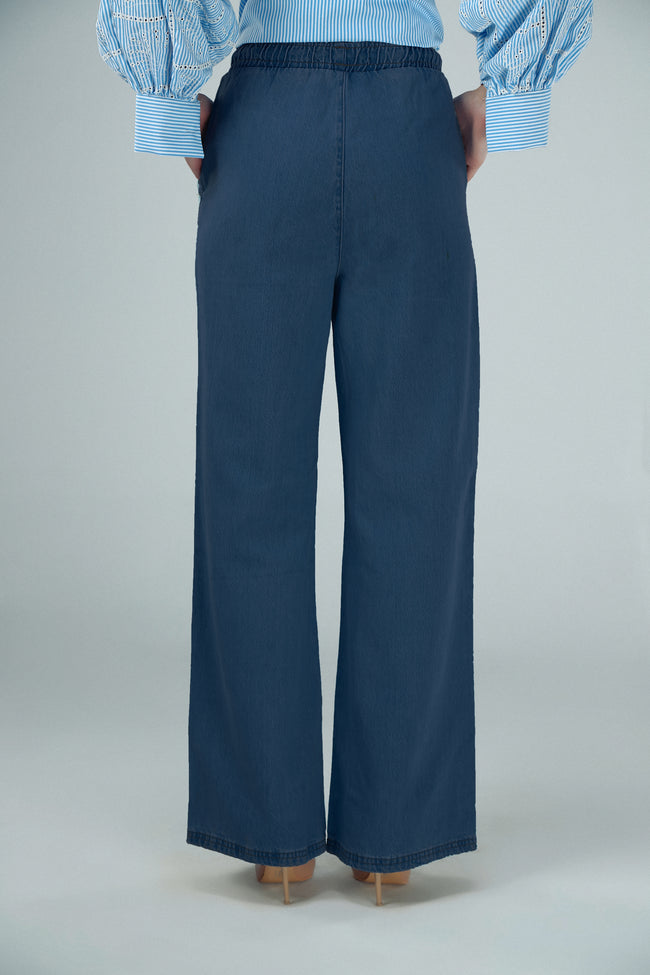 Wide-Leg Denim Pants Main Image