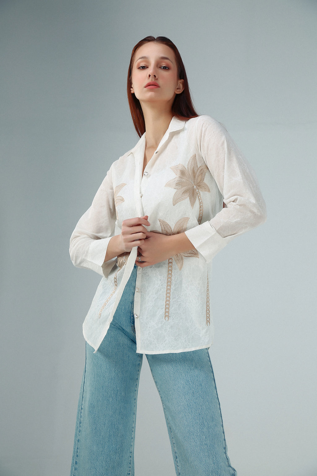 1PC-Embroidered Shirt