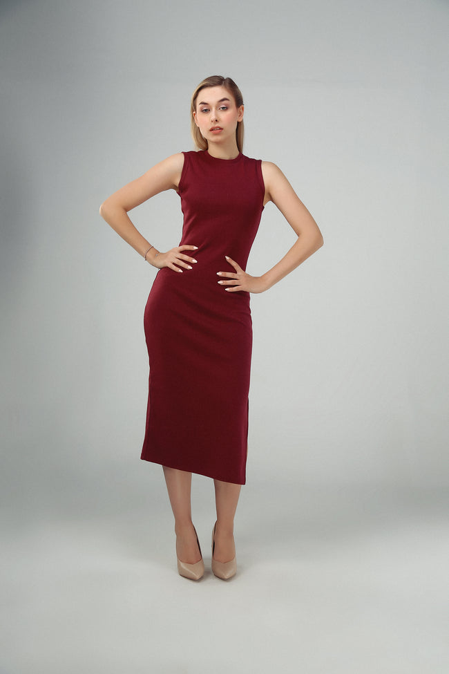 Merlot Sleeveless Dress Hover Image