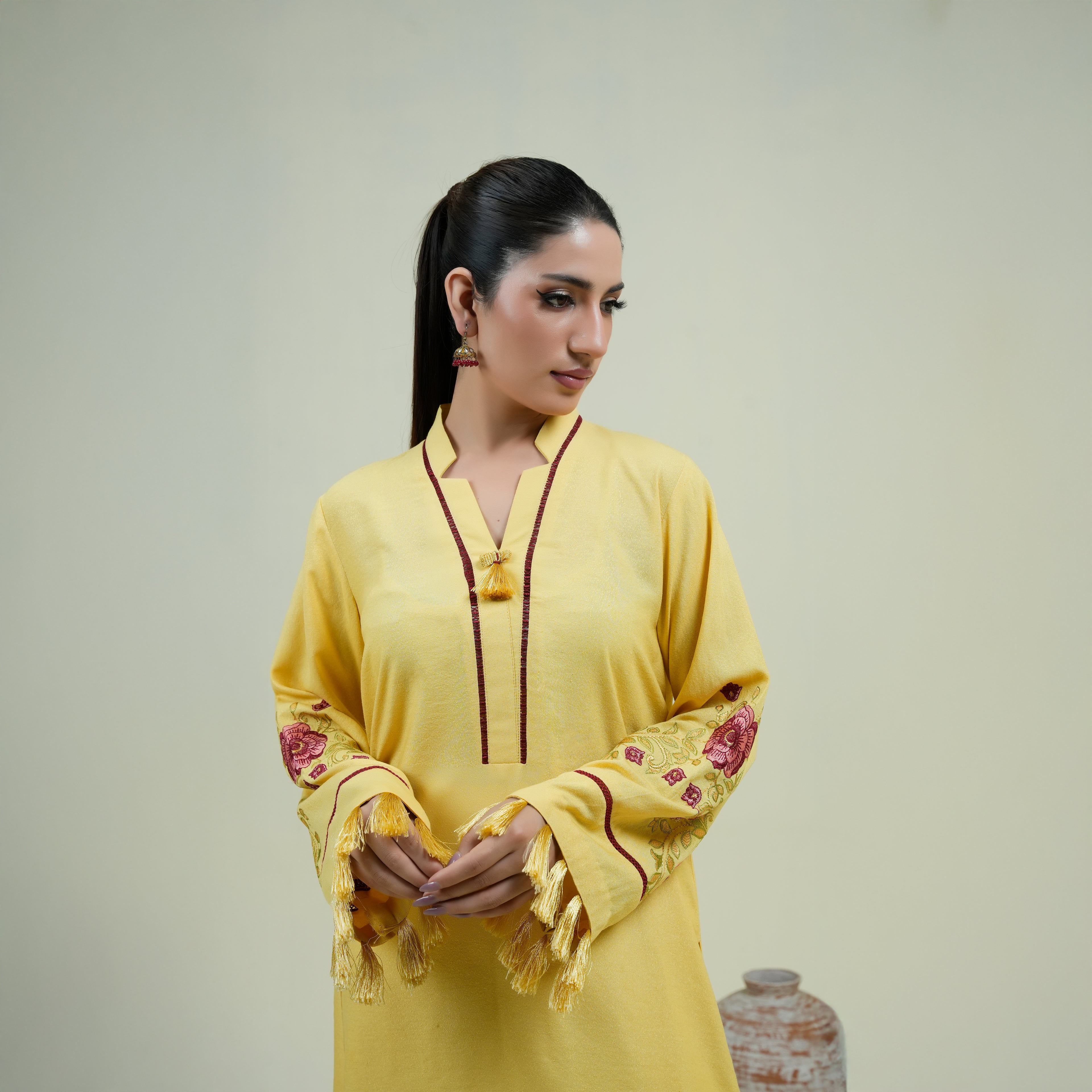 2PC-Lime Fiesta Embroidered