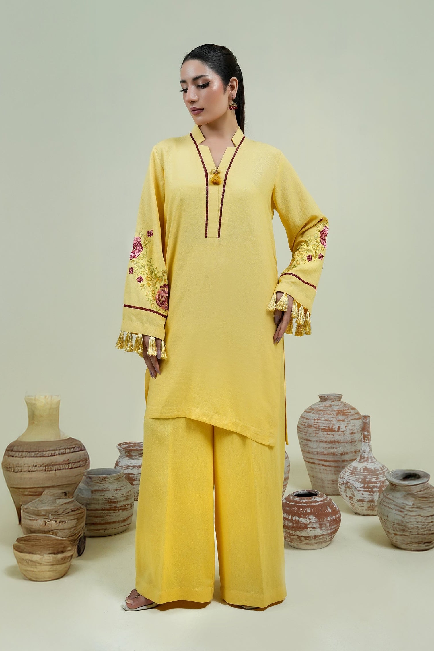 2PC-Lime Fiesta Embroidered