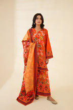 3PC-Orange Oasis Print