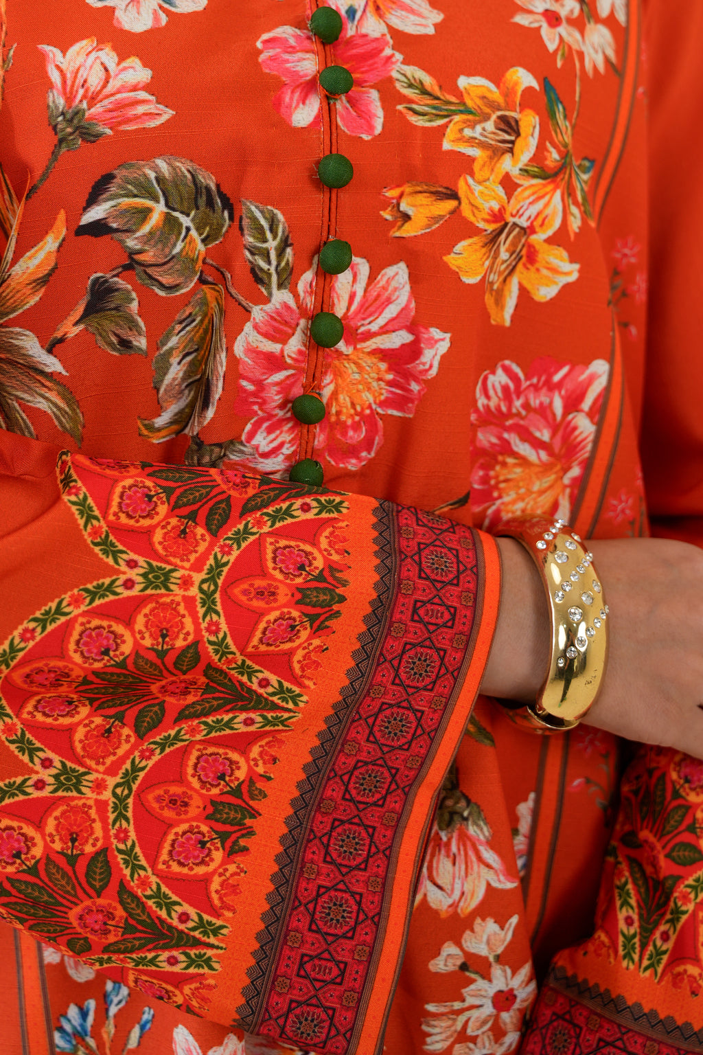 3PC-Orange Oasis Print