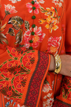 3PC-Orange Oasis Print