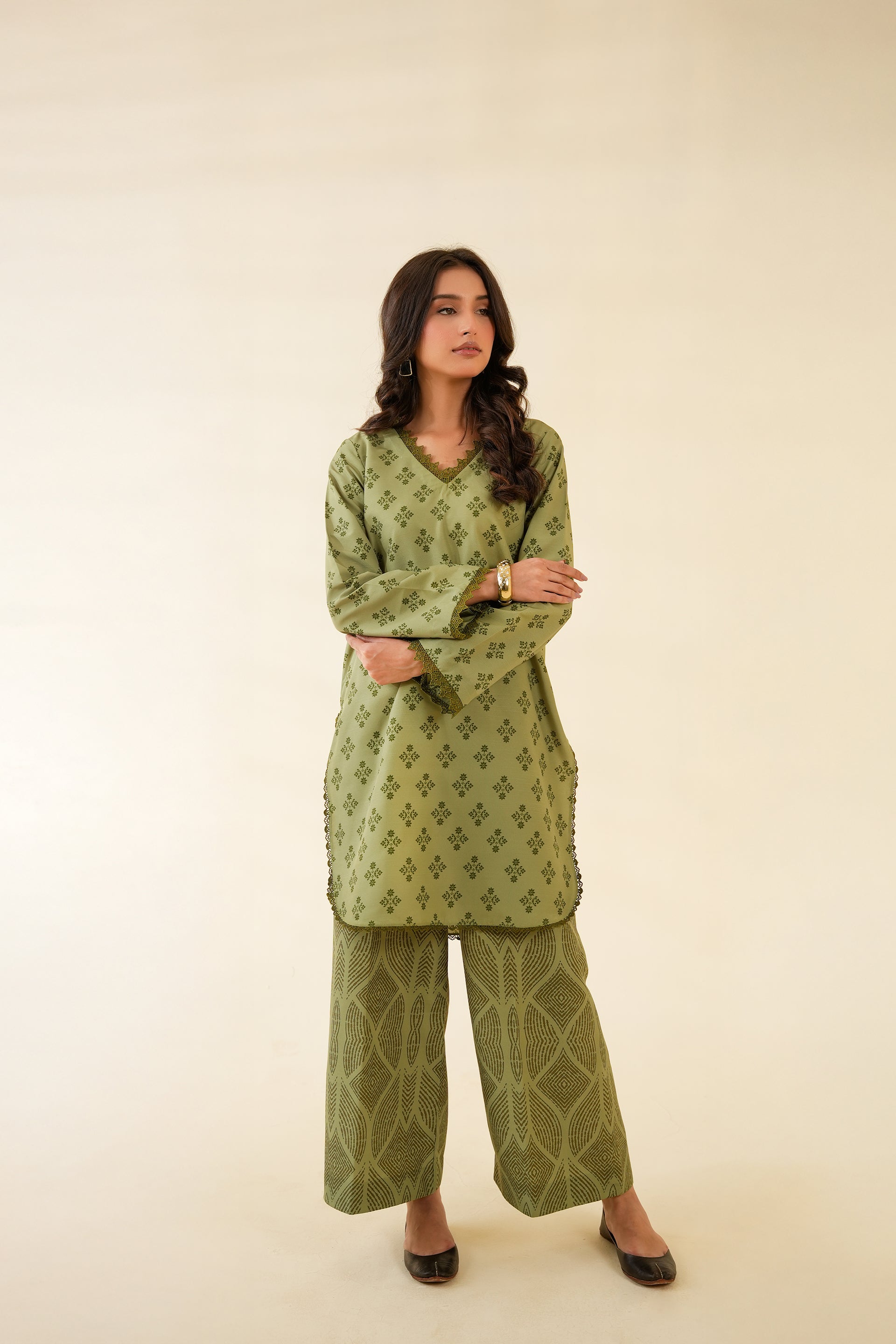 2PC-Pistachio Printed