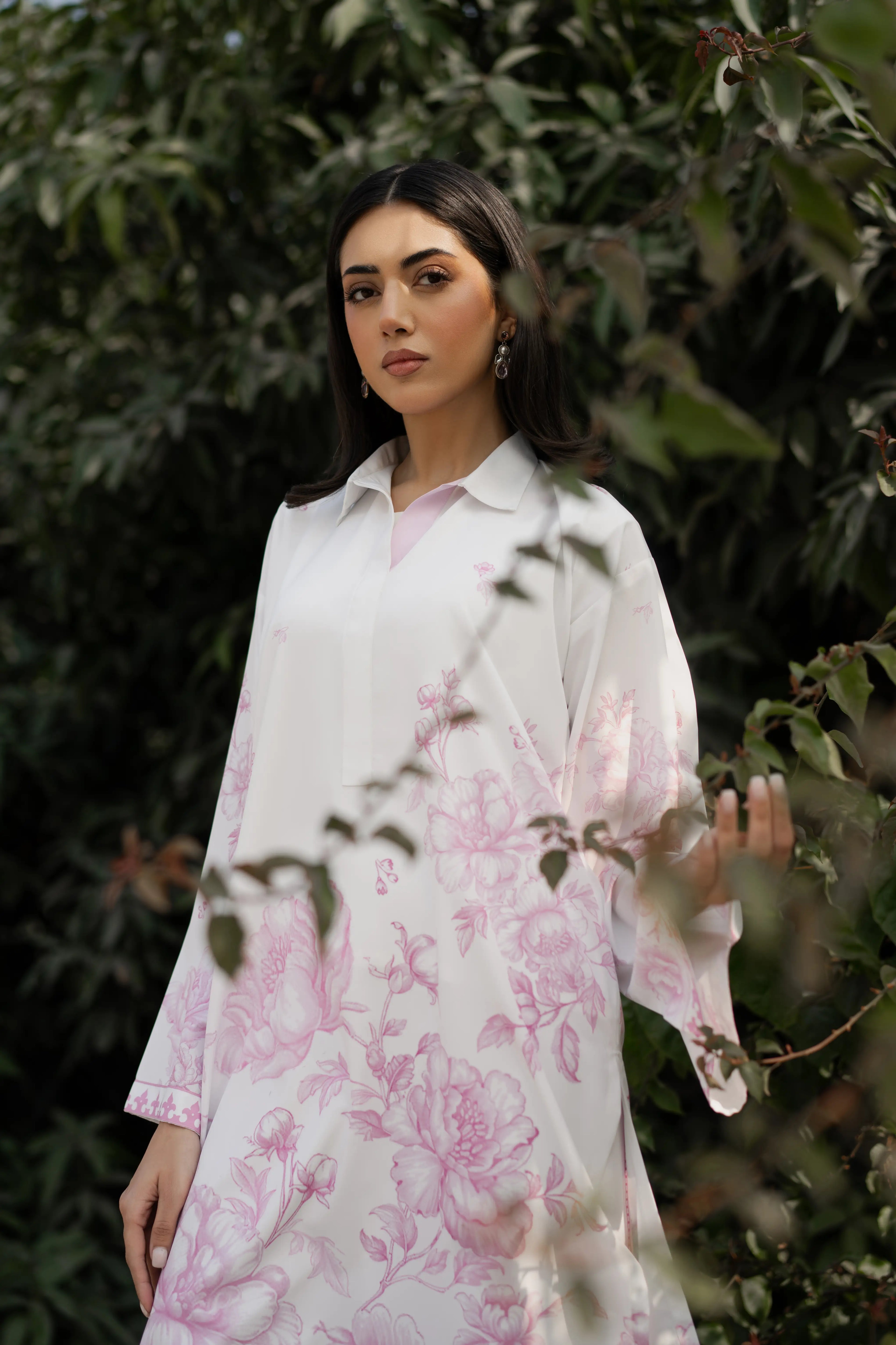 2PC-French Floral Print