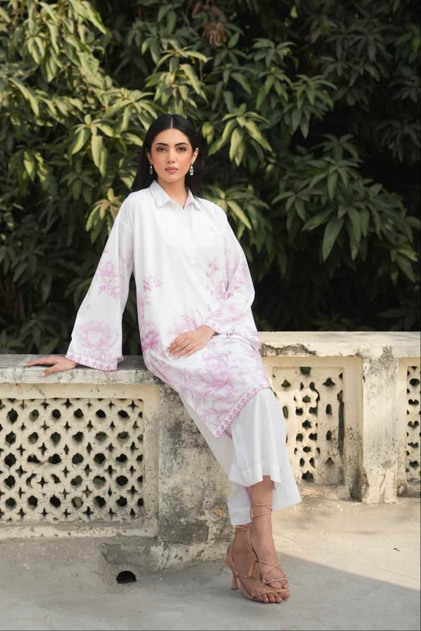 2PC-French Floral Print