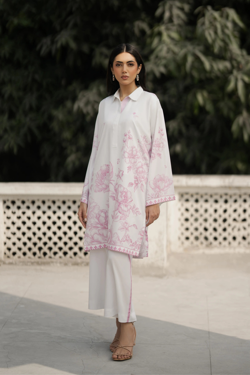 2PC-French Floral Print