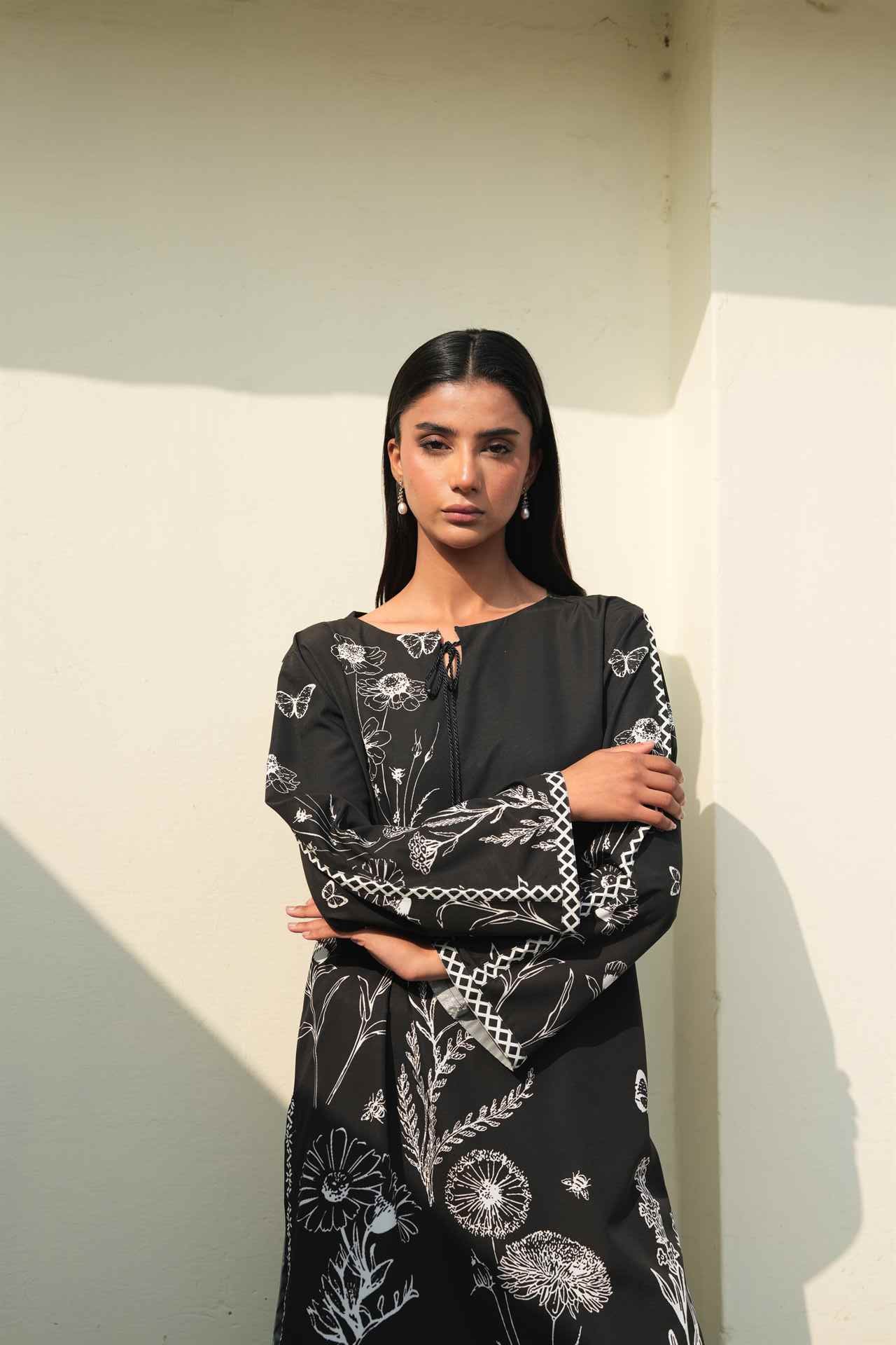 2PC-Lino Floral Print