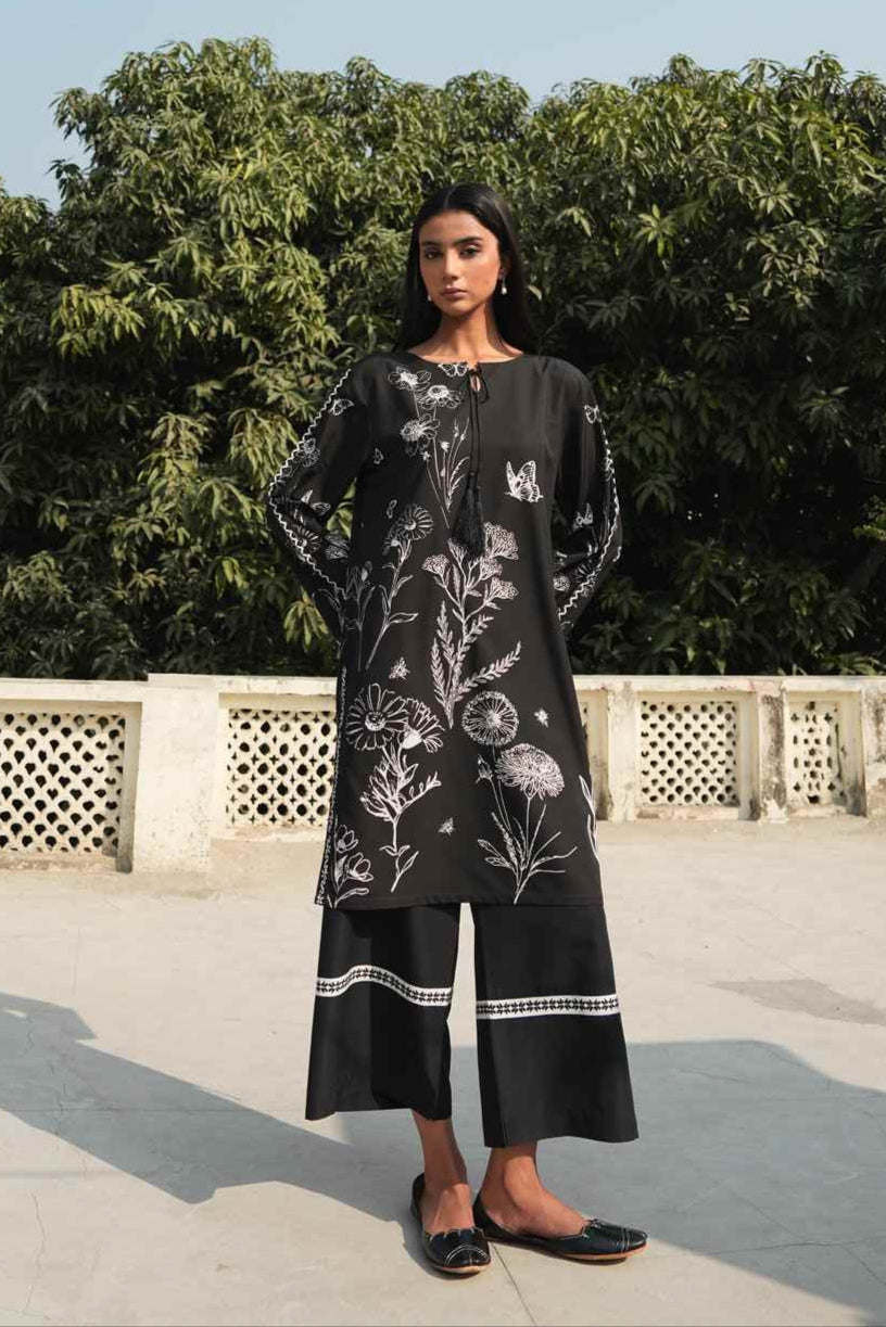 2PC-Lino Floral Print