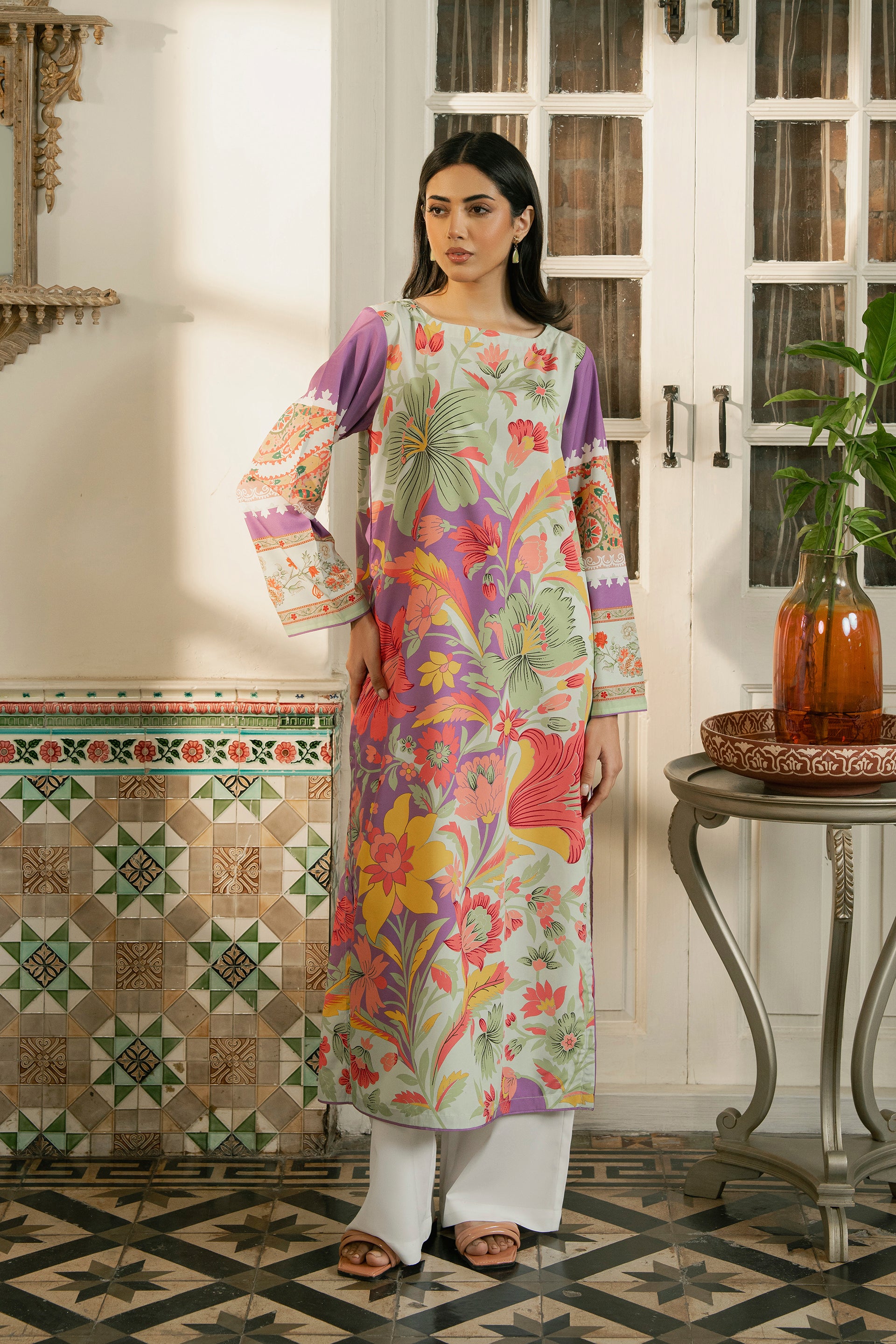 2Pc-Ethnic Floral Print