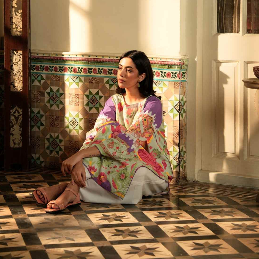 2Pc-Ethnic Floral Print