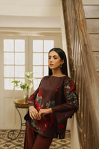 2PC-Chinoiserie Floral Print