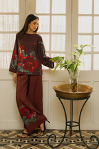 2PC-Chinoiserie Floral Print