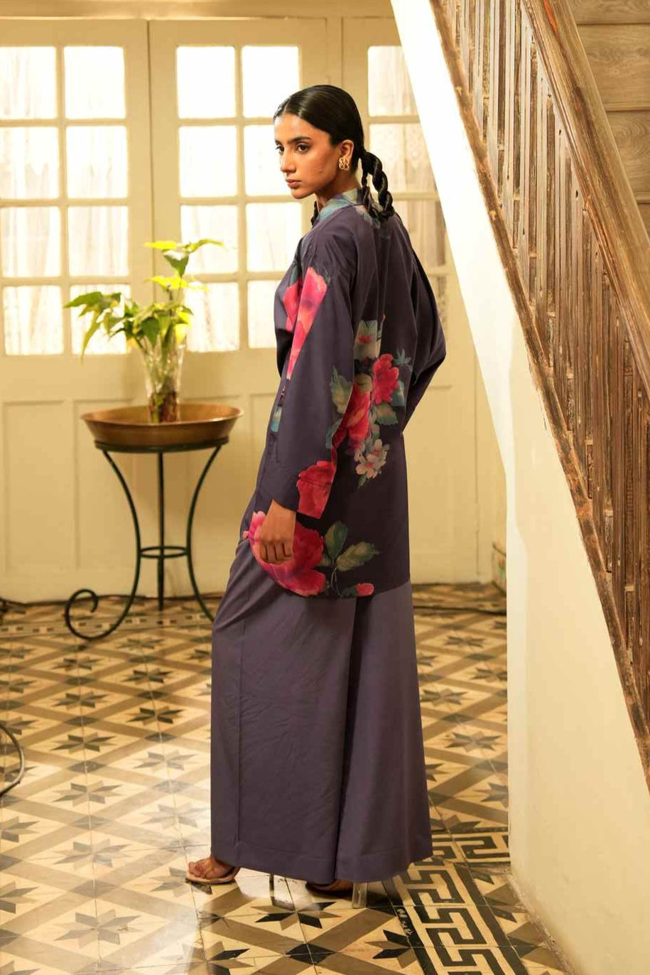 2PC-Vintage Floral Print