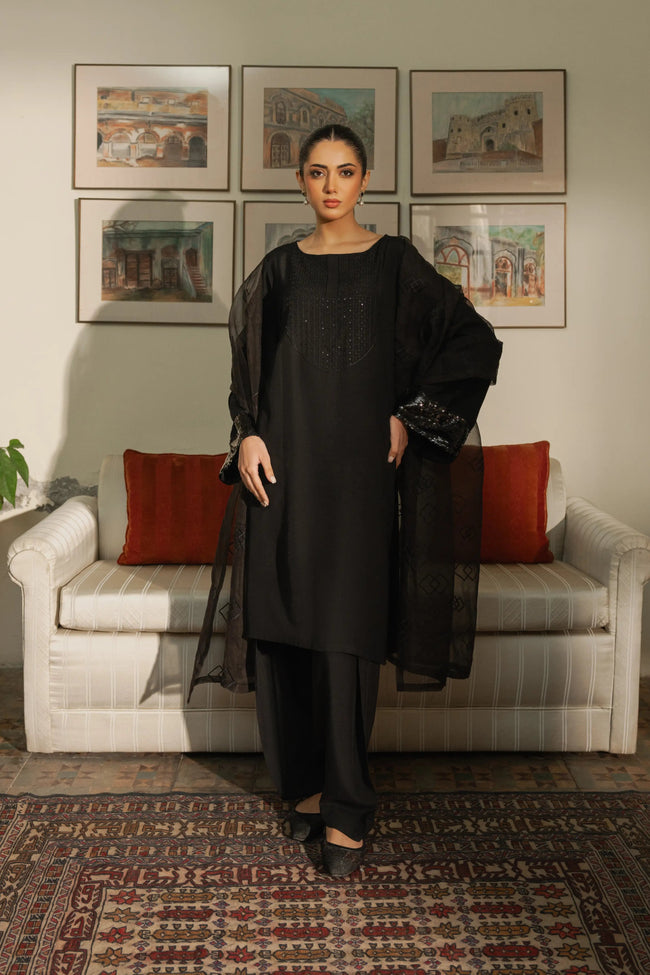 3PC-Classic Black Embroidered Hover Image