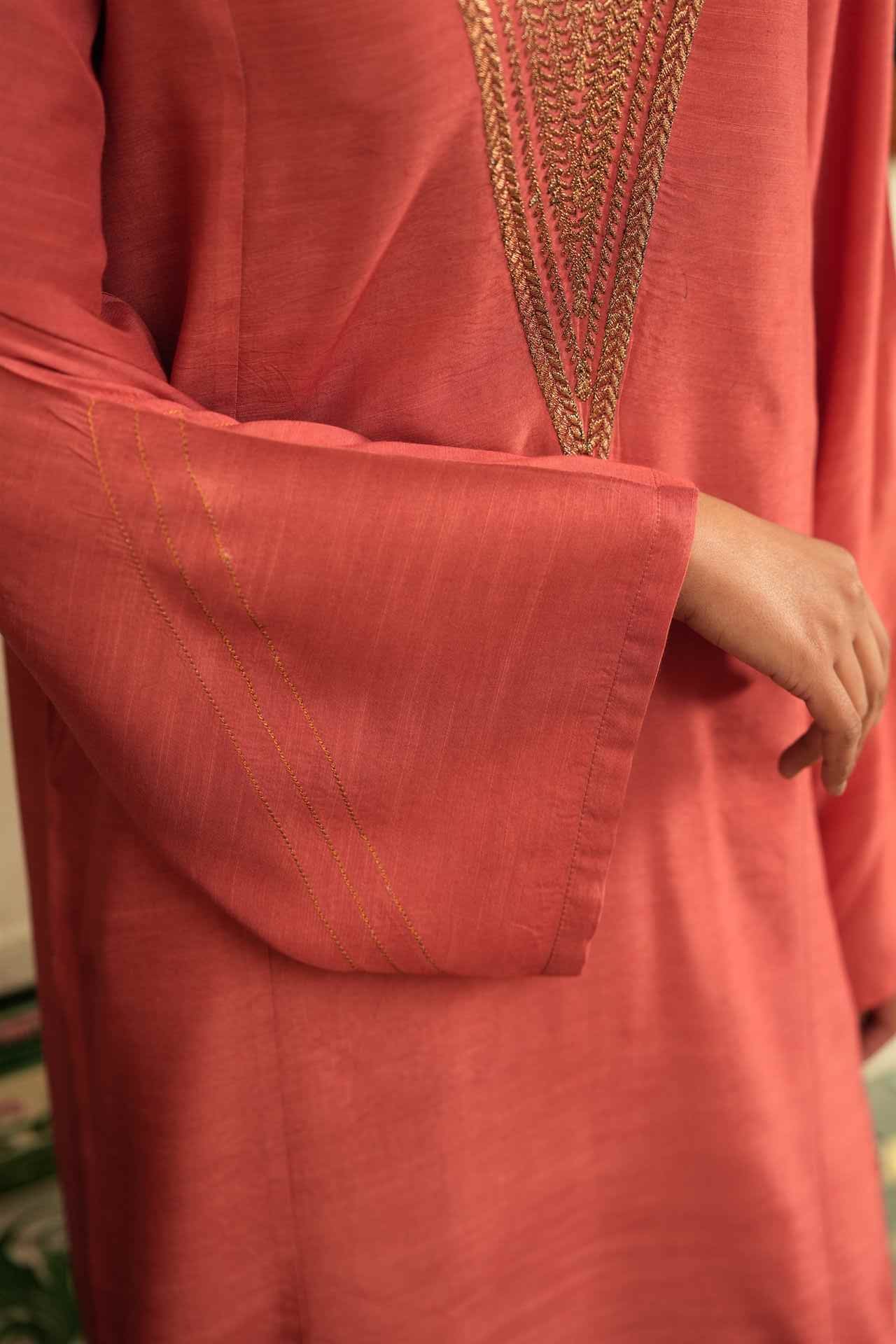 2PC-Burnt Orange Kurta