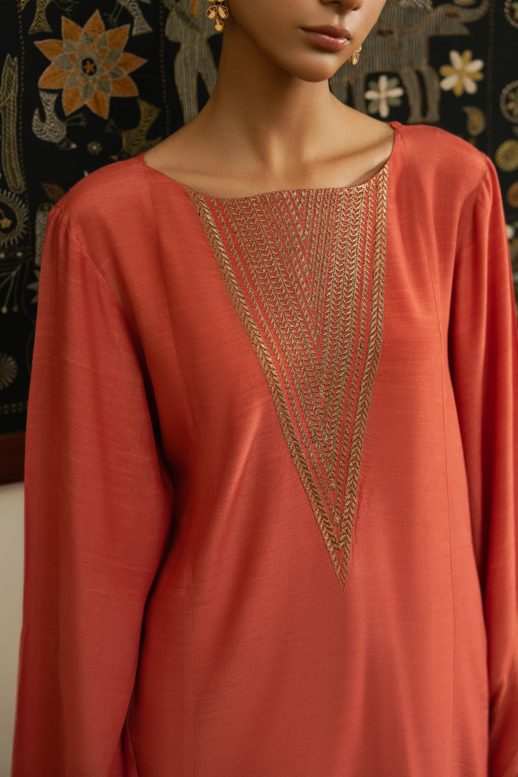 2PC-Burnt Orange Kurta