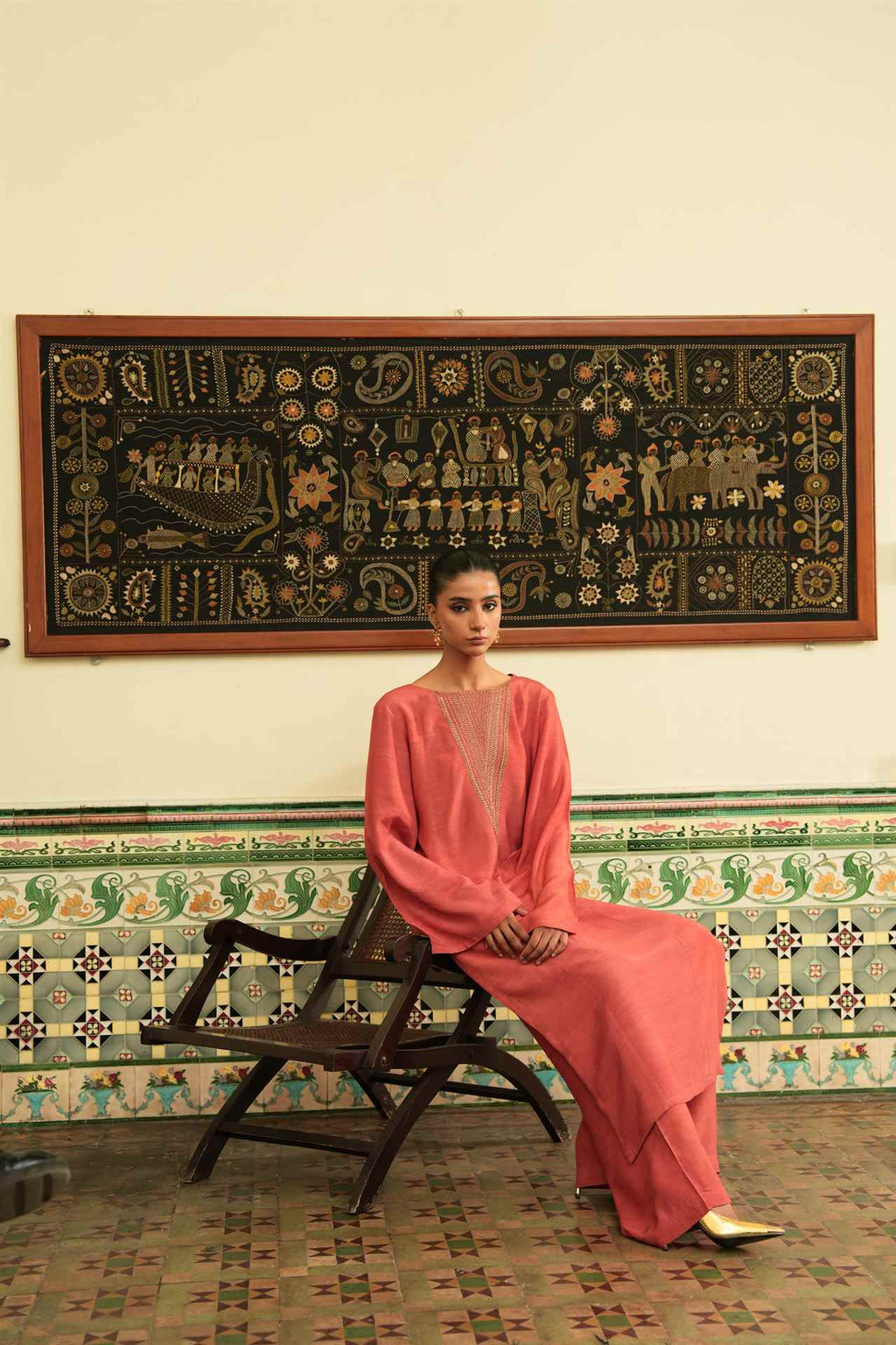 2PC-Burnt Orange Kurta